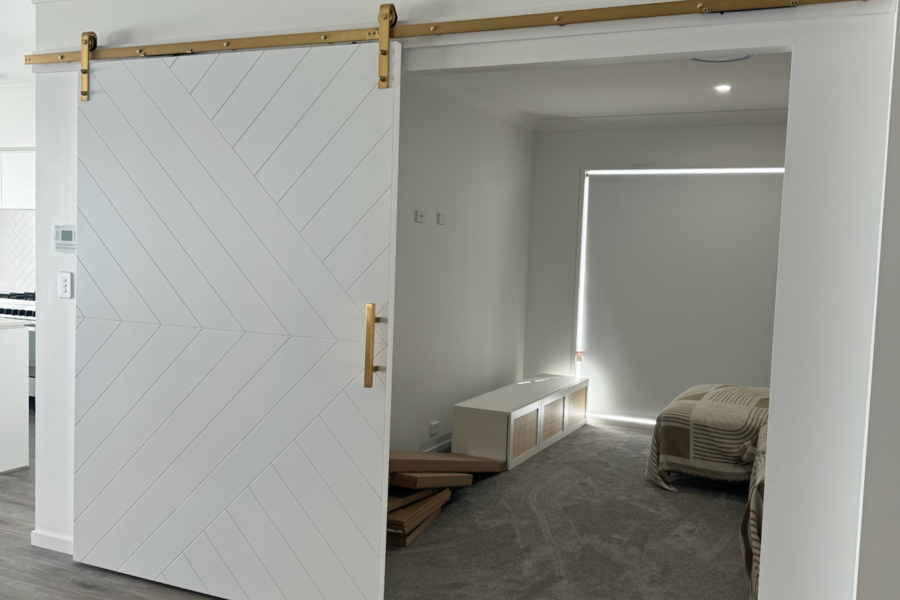 Herringbone Style Barn Door Primed