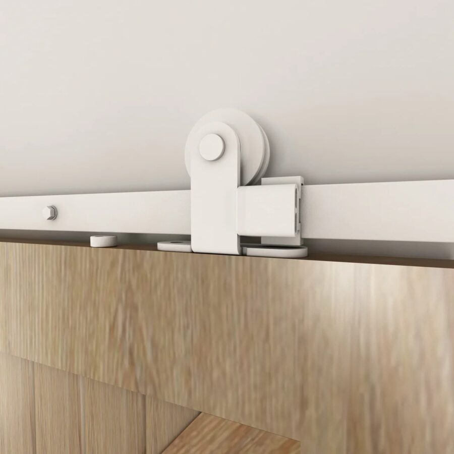 White Top Mounted Track Barn Door Accessories